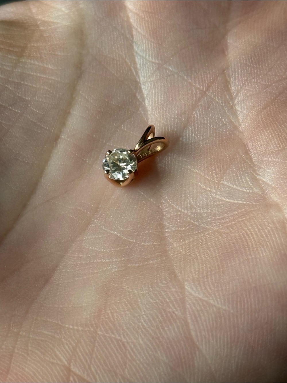 1/2 ct natural diamond pendant in 14k rose gold